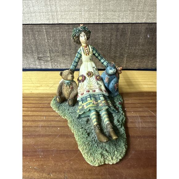 Ellen Stouffer Figurine Gentle Creatures 1st Edition 2000 Vintage Teddy Bear Cat - Picture 1 of 8